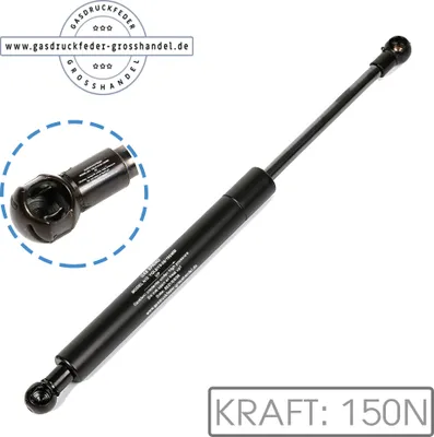 Produktbild von Gasdruckfeder Ersatz LIFT-O-MAT 150N Gasdruckdämpfer Kesseböhmer mit Aufnahme aus Metall Schwarz