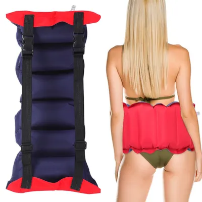 Imagen del producto de Chaleco flotador, inflable, con hebilla ajustable, fabricado en lona y PVC, para adultos y niños durante el entrenamiento
