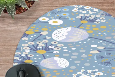 Produktbild von MuchoWow® Mauspad Mousepad Muster - Kamille - Blumen 20x20 cm - Mousepads - Maus Mat - Pad - Mausunterlage - Schreibtischmatte