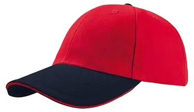 Image de Casquette de baseball Atlantis Liberty à 6 panneaux, en coton brossé LT901 (taille unique) (rouge/bleu marine)