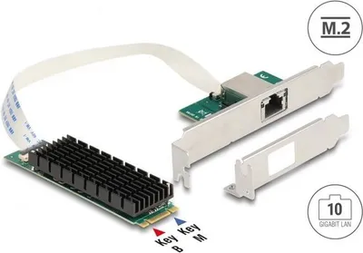 Immagine prodotto di Delock M.2 Key B+M 1 x RJ45 10 Gigabit LAN Netzwerkkarte (95274)