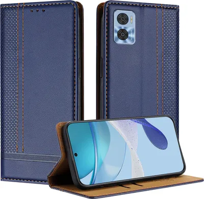 Obrázek produktu pro Pouzdro pro Motorola Moto E22 / E22i kožené flipové pouzdro s funkcí stojánku modré