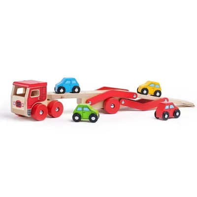 Obrázok produktu pre Bigjigs Toys Drevený nákladiak s autíčkami