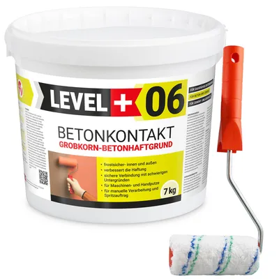 Produktbild von Betonkontakt Haftbrücke Putzgrund 7Kg Holz OSB+Farbroller 10cm Mikrofaser L+06