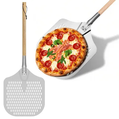 Productafbeelding van Pizzaschieber 30 cm met afneembare houten handgreep