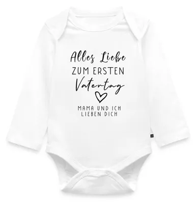 Produktbild von Spreadshirt Alles Liebe Zum Ersten Vatertag Geschenk für Papa Tages Baby Body Langarm, 86 (12-18 M.), Weiß