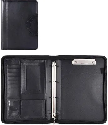 Immagine prodotto di A4-Klemmap: Organizer portatile, raccoglitore, realizzato in  (PU), colore nero, dimensioni 340*252 mm