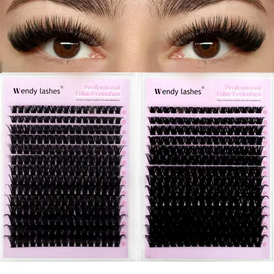 Productafbeelding van Individuele wimpers - Wimperclusters - 594 stuks - 80D en 100d - D-krul - 10 tot 18 mm
