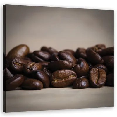 Produktbild von Leinwandbild Kaffeebohnen für die Küche 60x60 Feeby Braun bild für die wand bereit zum aufhängen