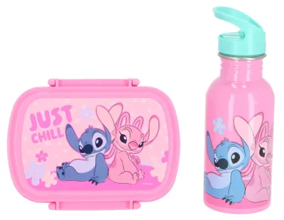 Produktbild von Lilo & Stitch Lunchpaket mit Lunchbox und 500 ml Trinkflasche aus Edelstahl für Schule