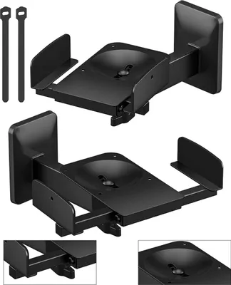 Produktbild von 2er Set Lautsprecher Wandhalterung, Universal Halter für Bücherregal-, Satelliten- und Aktivlautsprecher, Tragkraft bis 20 kg