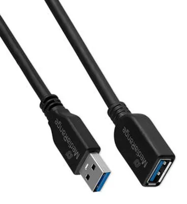Zdjęcie produktu dla MediaRange MRCS241, 5 m, USB A, USB A, USB 3.2 Gen 1 (3.1 Gen 1), 5 Gbit/s, Czarny
