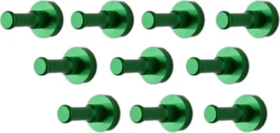 Produktbild von Set von 10 metalen Kleiderhaken, grun