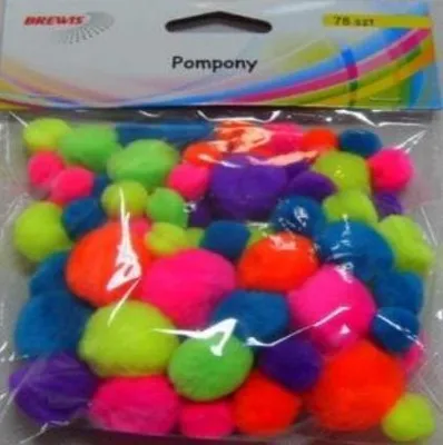Image de Pompons néon 78 pièces (articles scolaires et de papeterie, créatifs)
