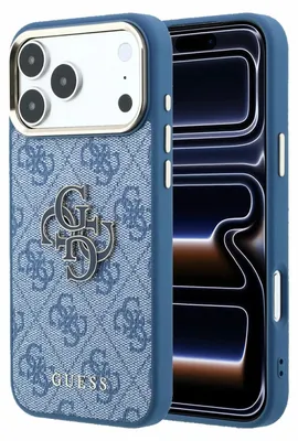 Obrázok produktu pre GuessPolyuretán4G puzdro z živice s kovovým logom pre iPhone 18 Pro Max, modré (57983131135)