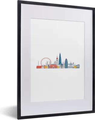 Produktbild von MuchoWow® MuchoWow® Gerahmtes Poster London - Skyline - England 30x40 cm - Poster mit zchwarzem Bilderrahmen - Wandposter Schlafzimmer