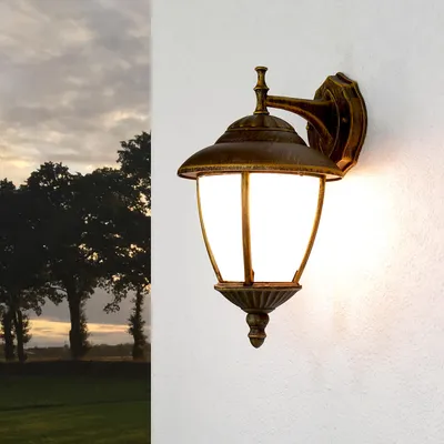 Produktbild von Rabalux 8476 Außenwandleuchte Madrid, E27, gold-weiß, Klassisch, IP43, 37cm