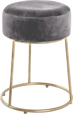 Produktbild von HAKU Sitzhocker anthrazit, gold - MDF, Metall, Textilgewebe, B/H/T: 30x46x30 cm