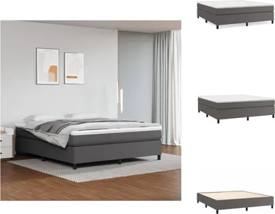 Produktbild von vidaXL Boxspringbett Grau 180x200 cm Kunstleder - Betten & Bettgestelle