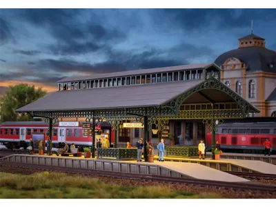 Produktbild von Vollmer 43545 - H0 Bahnsteighalle mit LED-Beleuchtung, Funktionsbausatz - Neu