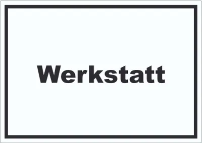 Produktbild von Werkstatt Aufkleber mit Text Handwerk Reparatur waagerecht A2 (420x594mm)