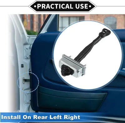 Image de Voiture Arrêt De La Sangle De Vérification De Porte Pour Cadillac Escalade 15-20, Support De Vérification De Porte En Métal Noir Durable Pour Porte Arrière Gauche Et Droite