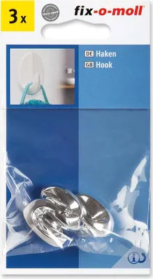 Produktbild von Haken selbstklebend chrom 16 mm x 25 mm fix-o-moll