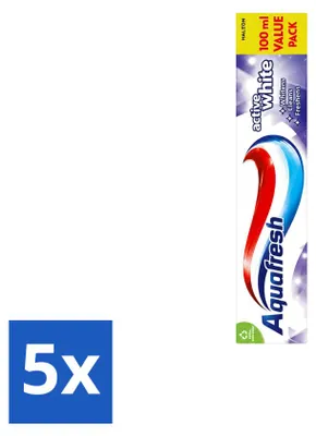 Produktbild von 5 x Aquafresh Whitening Zahncreme - Stralend weiße Zähne - 100 ml - Vorteilspackung - 5 Stücke