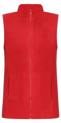 Produktbild von Damen Fleeceweste schmal geschnitten mit Stehkragen und Reißverschluss Rot XS