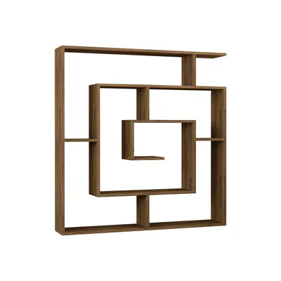 Image de DECORTIE Labirent Bibliothèque moderne Séparation de pièce Chêne foncé 125 x 22 x 129 cm