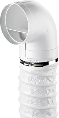 Produktbild von Naber R-URX flow 150 Umlenkstück 90° mit Flexschlauch, weiß, 1000 mm - Lüftungstechnik