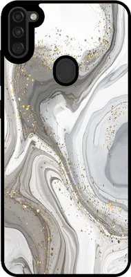 Produktbild von Smartphonica Handytasche Passend für Samsung Galaxy M11 mit Marmordruck - TPU zurück Abdeckung Fall Marmor Design - Silber
