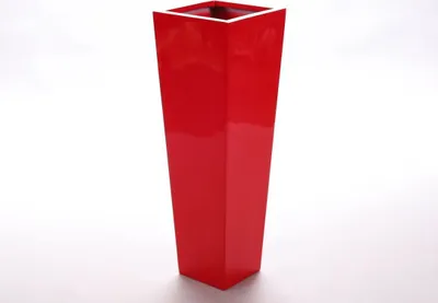 Produktbild von Elegant Einrichten | Pflanzkübel | Fiberglas | säule | konisch | 30x30x90cm | hochglanz rot