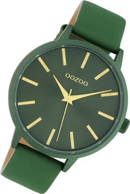 Produktbild von Oozoo Armbanduhr grün Leder C10616 Timepieces Damen Analog-Quarzuhr UOC10616