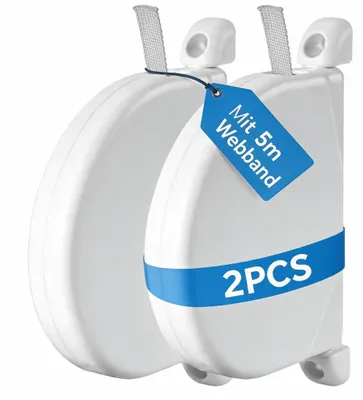 Imagen del producto de Juego de 2 enrolladores para cintas de persianas enrollables, para montaje en superficie, con 5 metros de cinta para persiana