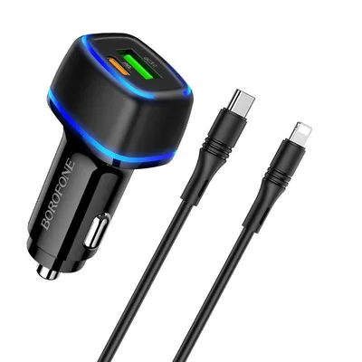 Immagine prodotto di Caricatore Auto Borofone con Cavi USB - Nero KP24022
