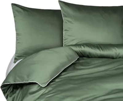 Obrázok produktu pre Detexpol Saténová posteľná bielizeň 160x200 zelená s lemovaním Mako Satin 62