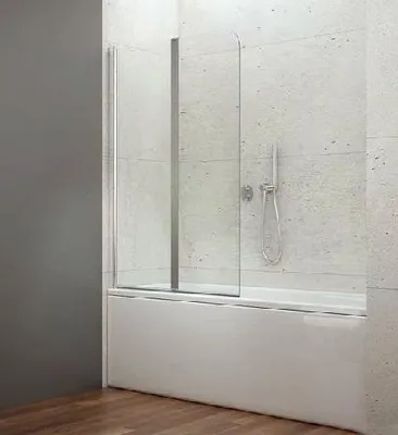 Image de Aqualine Wila - Paroi de baignoire pliante 900x1400 mm, aluminium brillant/verre clair AQ5742