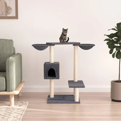 Image de Arbre à chat avec colonnes à griffer 82 cm Arbre à grimper Arbre de jeu pour chats
