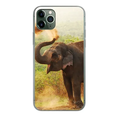 Produktbild von MuchoWow® Handyhülle Schutzhülle Hülle für iPhone 11 Pro Max Elefant - Tiere - Wald - Bäume Silikon Softcase Handy Hülle - Schutz
