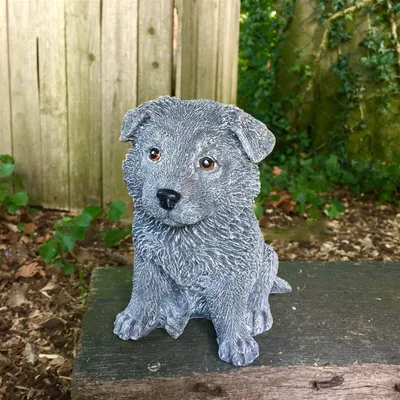 Produktbild von Tierfiguren Hundefiguren - Steinfiguren Hunde Schäferhund Welpe Gartendeko