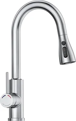 Productafbeelding van Keukenkraan Uittrekbaar - Gootsteenkraan Mengkraan - Schoonmaken en Afwassen - 4 Sproeimodi - 42.5 cm Hoog - Nikkel-C