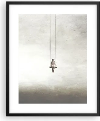 Produktbild von Gerahmtes Poster - Schwarzer Rahmen - Schwingen rein Wolken - 40x50 cm - Wand Bild - Wanddeko - Wandbilder - Kunstposter - Wandposter - Bilderrahmen - Bilder - Kunstdruck - P2BPA40x50-4875
