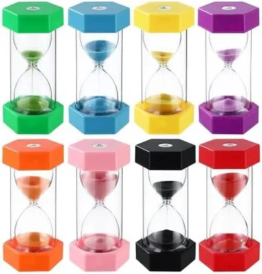 Produktbild von 8 Stück Bunter Sanduhren für Kinder,Buntes Sanduhren Set 1/3/5/8/10/15/20/30 Minuten,Zeitmesser Sanduhren für das Leben der Kinder,Lernen,Spiel Timing,Kreative Geschenke (D-8 Stück)