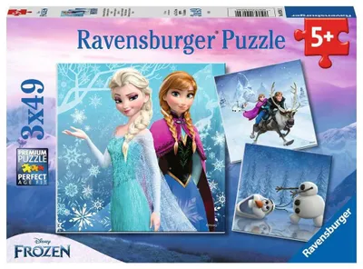Produktbild von 3 x 49 Teile Ravensburger Kinder Puzzle Disney Frozen Abenteuer Winterland 09264