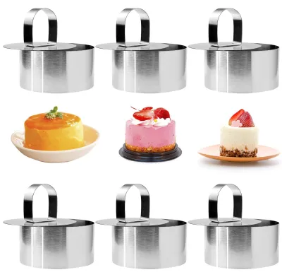Imagen del producto de Juego de 6 aros para postres de acero inoxidable, ideales para tartas y postres