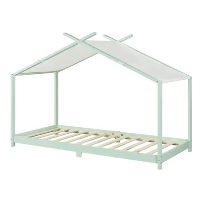 Produktbild von Kinderbett 'Brome' Hausbett 90 x 200 cm Mintgrün