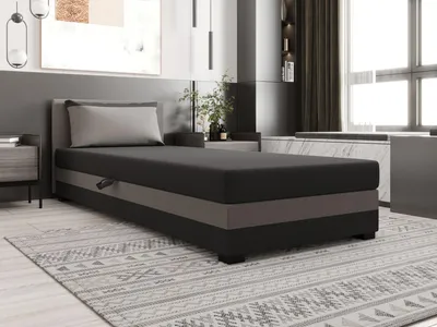 Obrázok produktu pre Jednolôžková posteľ 110x195 ZAJDA 1 s úložným priestorom - šedá / svetlo šedá