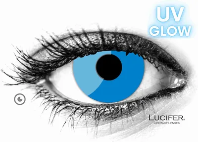 Obrázok produktu pre Lucifer® Glow Blue farebné nedioptrické kontaktné šošovky