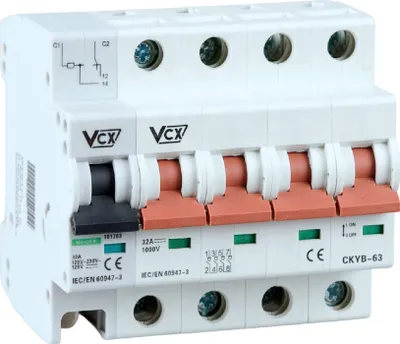 Produktbild von Solar Hauptschalter Trennschalter DC 4-Polig 1000V 32A Photovoltaik